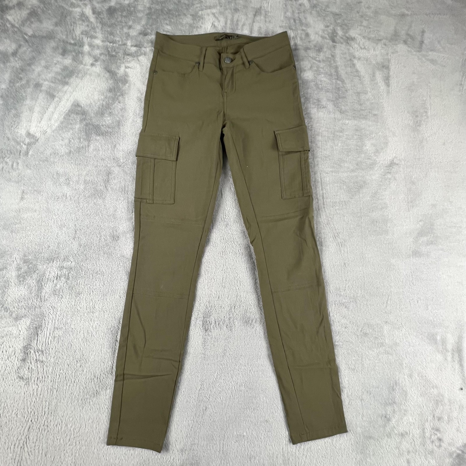 Prana Meme Pants Womens 0 Green Stretch Slim Cargo Nylon Hiking Outdoor Hike